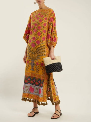 Mustard Mughal Floral Shirt HSC-0010