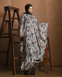 Black Floral Kaftan Abaya HAC-0025