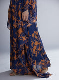 Blue & Orange Floral Kaftan HLK-0197