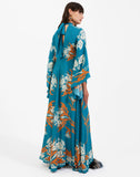 Blue & Orange Long Dress HWD-0059