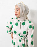 Polka Dot Abaya HLF-0014