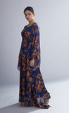 Blue & Orange Floral Kaftan HLK-0197