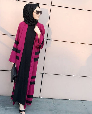 Pink Lines Abaya HAC_0135