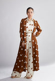 Brown & Cream Polka Dot Dress HWD-0052