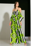 Black & Green Lines Dress HWD-0031