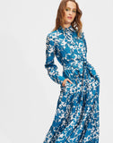 Blue Floral Long Dress HWD-0062