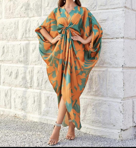 Ayeza khan kaftan Orange Ring Kaftan