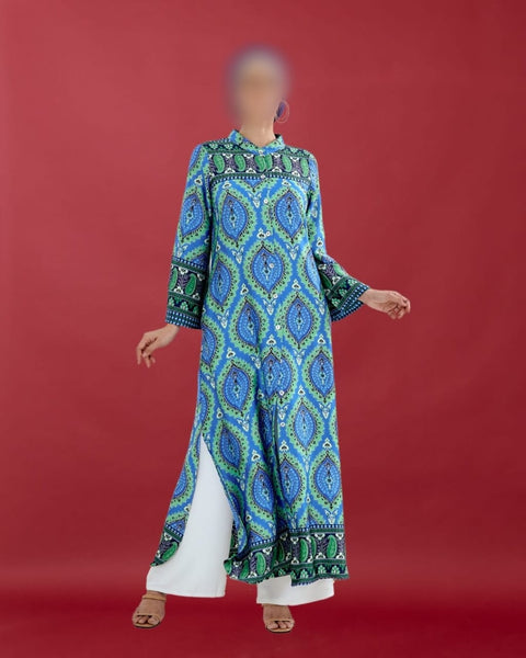 BAINUN GREEN BATIK PRINTED KAFTAN