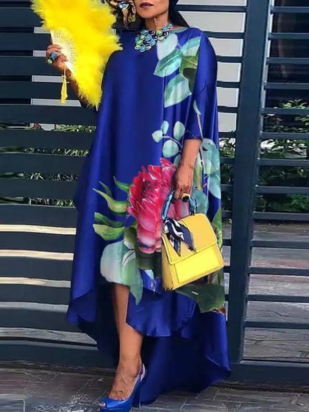 Blue Silk Floral Shirt