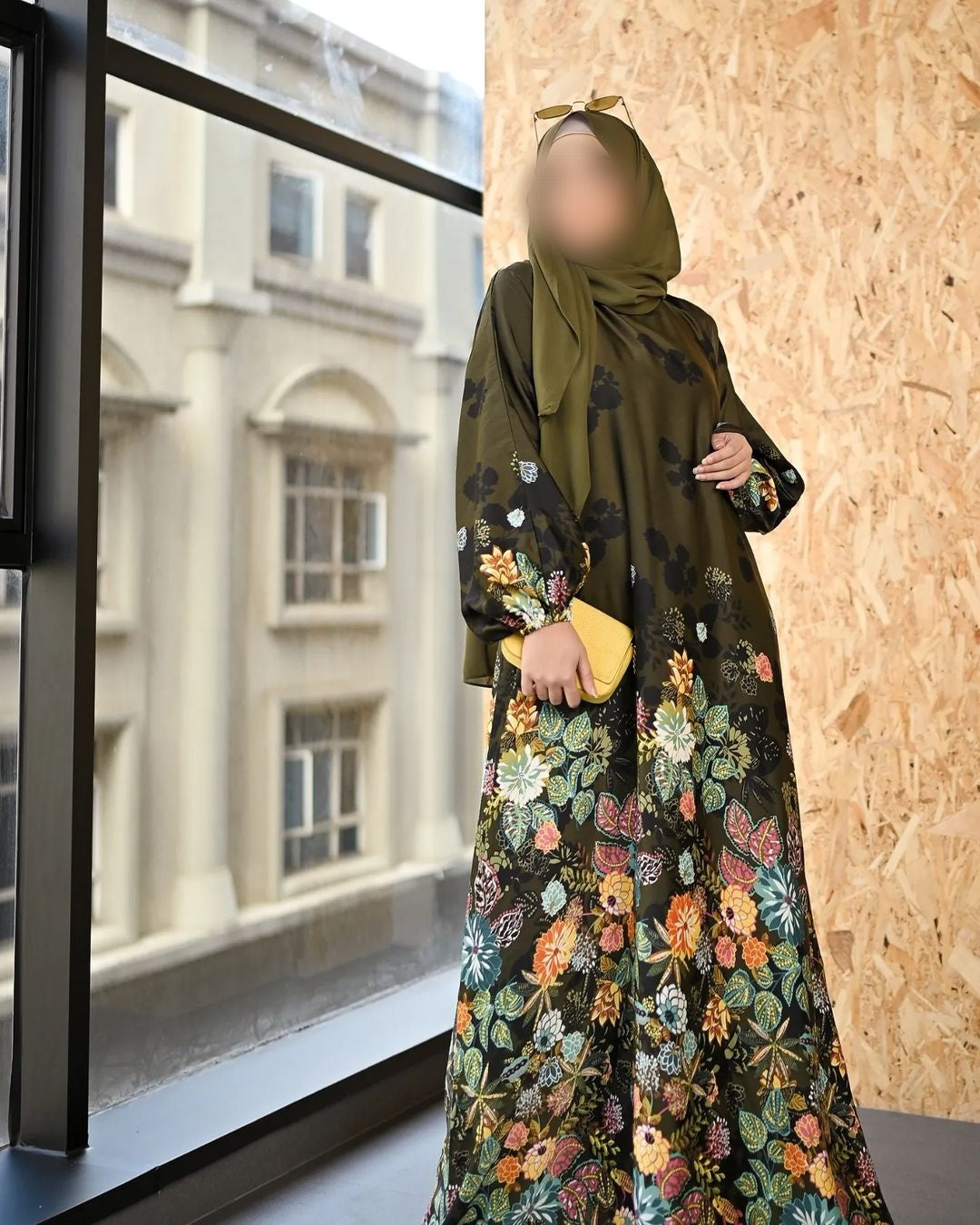 FLORAL GREEN ABAYA