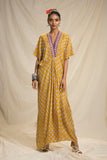 Bhandhni Kaftan Yellow HLK-0033