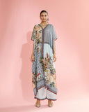 Powder Blue Draped Kaftan Set HVF-0012