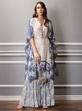 Navy Blue Kaftan & Sharara Set HEK-0004