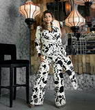 Black & Off-White Floral Set HWD-0042