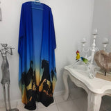 Blue  Horse Print Cape HCC-0004