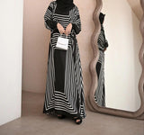 Black Line White Abaya NAC-006