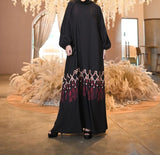 Black Border Red  Abaya NAC-0004