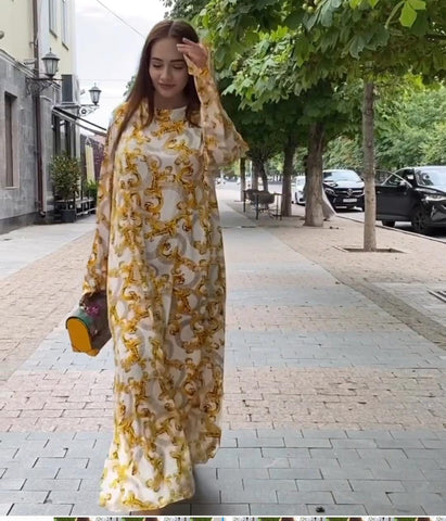 Baroque Yellow  Kaftan