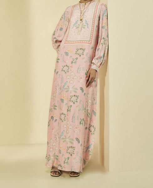 Wintson Floral Kaftan Shirt pink