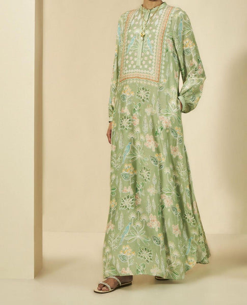 Wintson Floral Kaftan Shirt Green