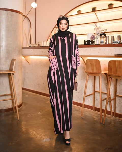 Pink Lines Abaya HAC_0136