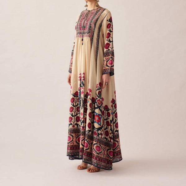 Suzani Raspberry Anarkali Tunic