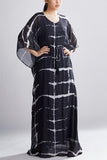 Black Shibori Long Kaftan HLK-0168