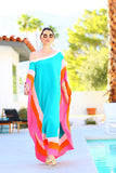 Blue Multi Boxes Kaftan HLK-0161