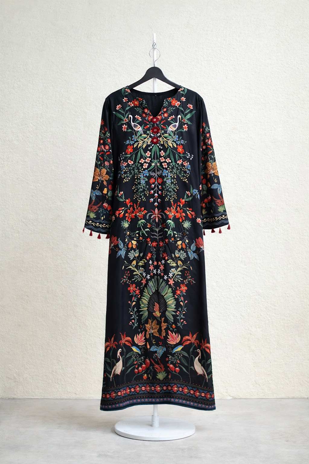 Florist Black Kaftan Shirt (printed only)