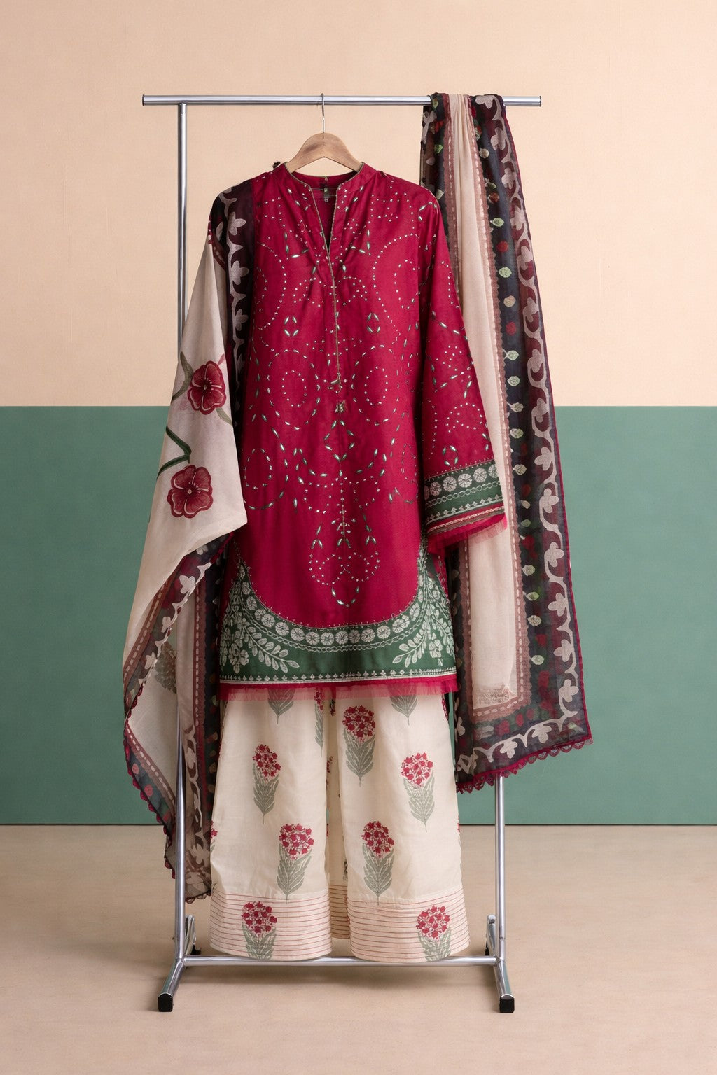 Red Shalwar Set