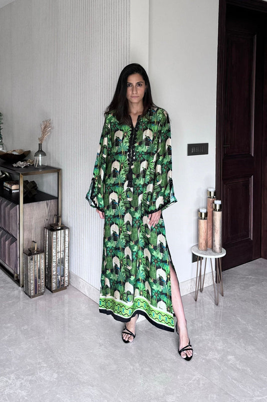 Green and Black kaftan Shirt