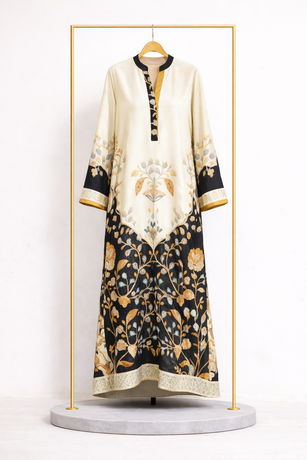 Black Off-white Kaftan Shirt