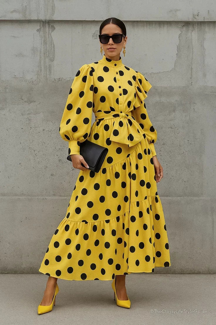 Yellow Polka Dots Frock