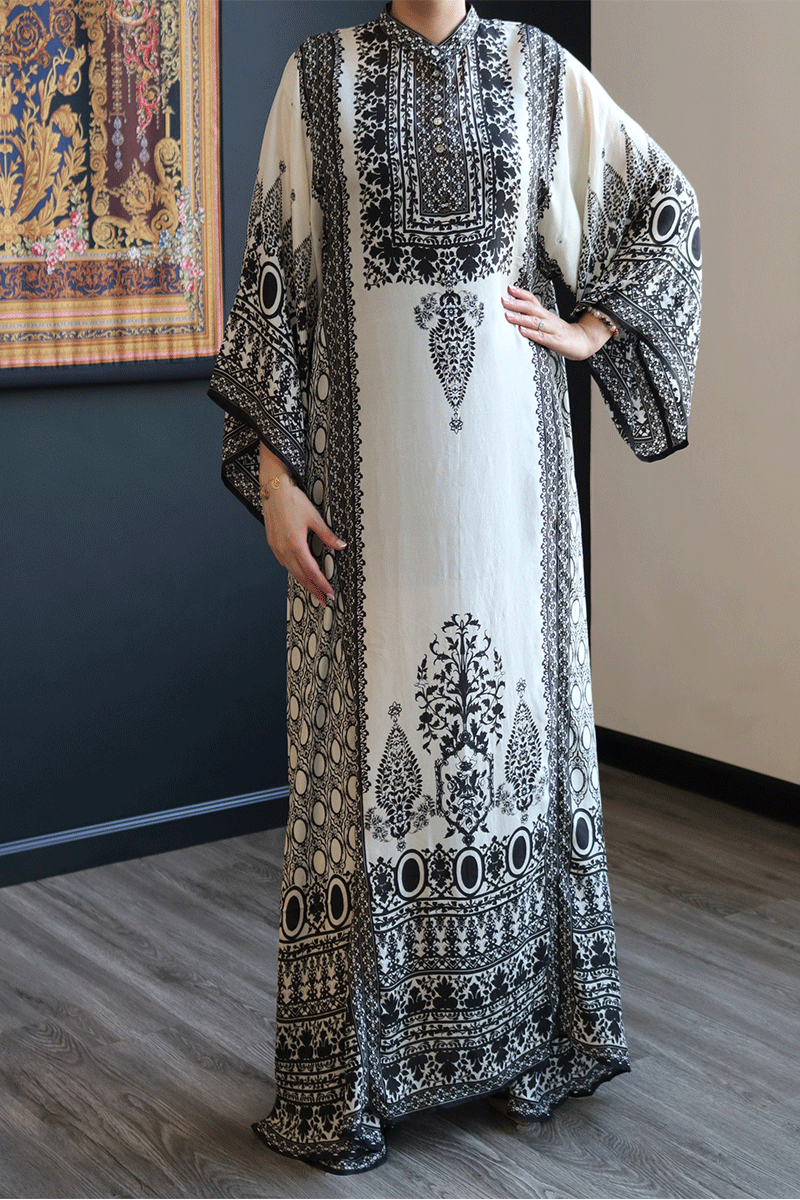 Black and White long kaftan shirt