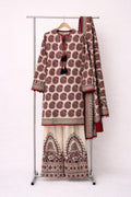 White Maroon Shalwar Set