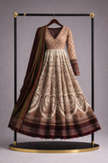 Shades of Brown Printed Frock set