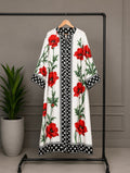 Red Floral dots Kaftan Shirt