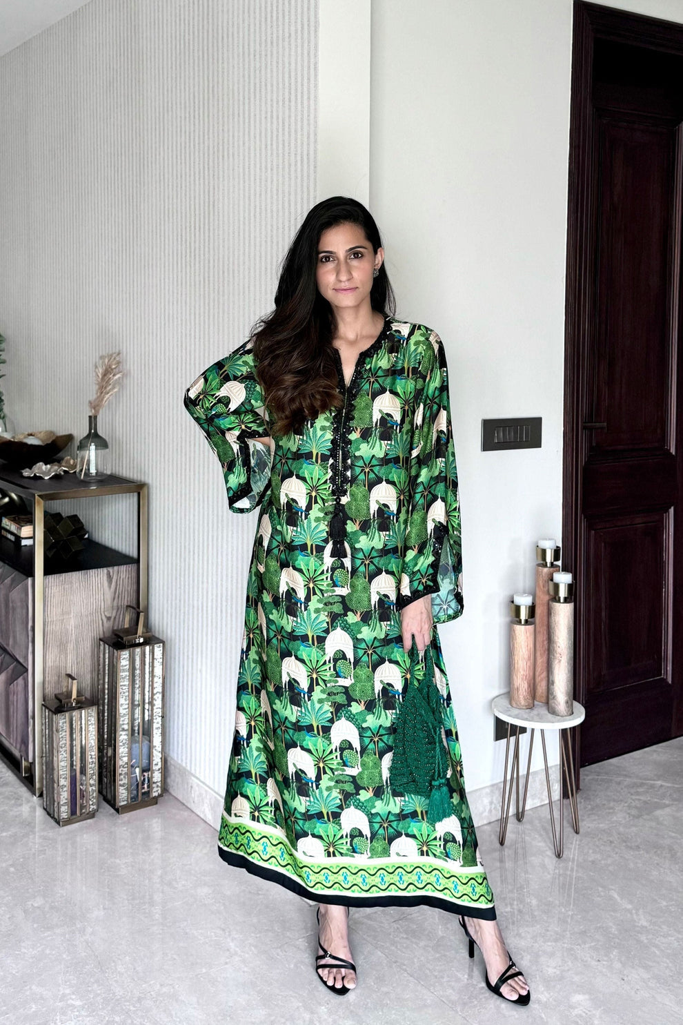 Green and Black kaftan Shirt