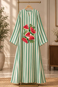 Graped lines printed kaftan shirt