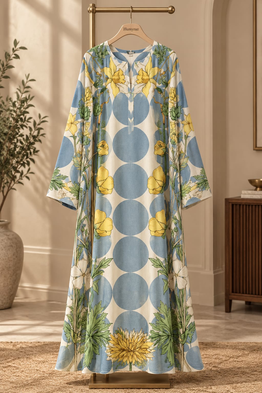Graped lines printed kaftan shirt (Copy)