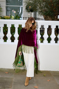 Purple Fringy Cape Kaftan