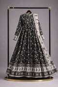 Black N White Printed Frock set