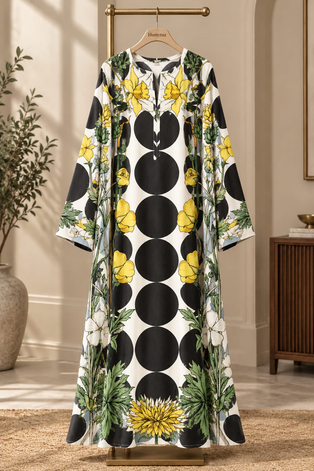 Graped lines printed kaftan shirt (Copy)